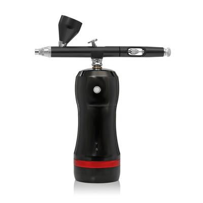 China HB08 PLUS cordless mini airbrush with compressor start and stop function automatic black spray tool HB08 PLUS airbrush with compressor for sale