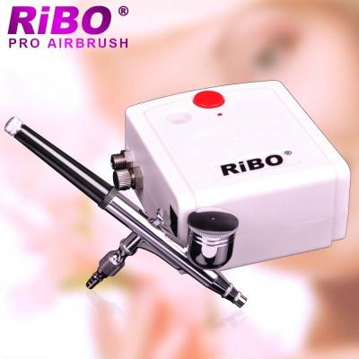 China Makeup Nail Painting Cake Decorating Beginner RIBO Hobby Airbrush Complete Cake Decorating Kit with Airbrush and Portable Compressor for sale