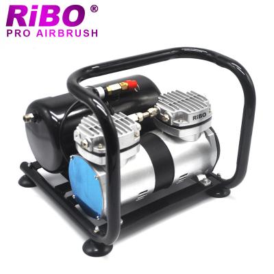 China Airbrush oil free high pressure compressor with two cylinders and tanks and frames for sale