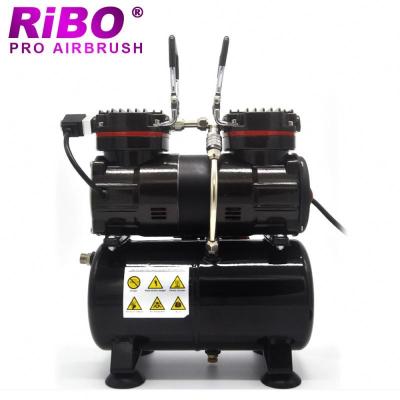 China Oil Free Twin Cylinder High Airflow Many Airbrushes Simultaneously Work Airbrush Compressor With Good Price From China Factory for sale