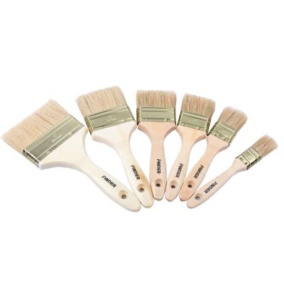 China 2022 Factory Sale Hot Pig Bristle Handle Paint Wood Paint Brush For Painting for sale