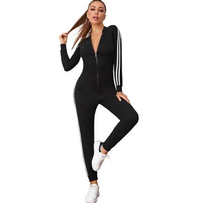 China High Quality Breathable Sexy Yoga Jumpsuit Long Sleeve Fashion Sports Wear Clothing Zipper Jumpsuit for sale