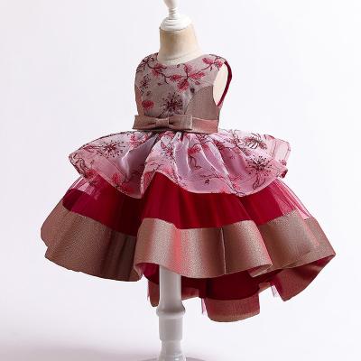 China 2-3 Years Beautiful Christmas Big Ball Cust Female Puffy Princess Dresses Breathable 1 Year Old Babies First Birthday Dress for sale