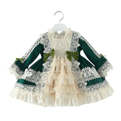 China Washable 2021children Birthday Dress For Little Girl Green Dress Ball Gowns For Kids Clothing For 2 To 9 Years Old for sale