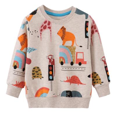 China Sustainable Kids Boy Long Sleeve Hoodies Sweatshirt With Animal Print for sale