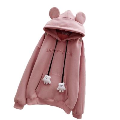 China Korean Soft Breathable Hoody Hoodies Fall Women Color 2021 Love Autumn Winter Woman Fuzzy Pullover Fashion Female Hoodie for sale