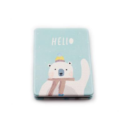 China Samll Quantity Acceptable Creative And Fashionable PU Folding Makeup Mirror Cartoon Double Sided Pocket Leather Mirror Promotional Gifts for sale