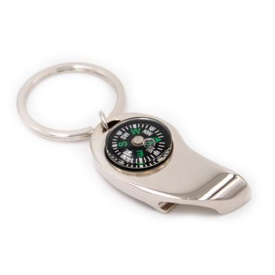 China Promotion Gift Creative Multifunctional Keychain Key Ring Compass Bottle Opener Metal Thermometer Key Chain for sale