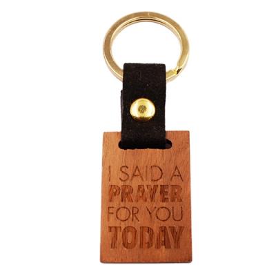 China Custom Leather Key Chain LOGO Keychain Wood Key Ring Car Key Chain White Wooden for sale