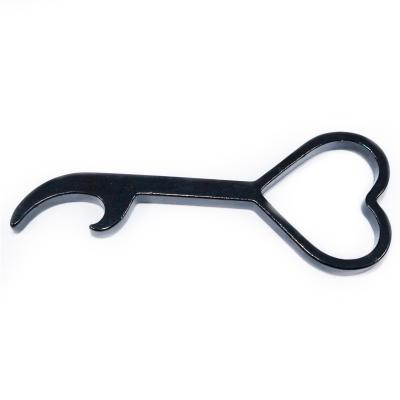 China Promotion Convenient To Carry Heart Shape Black Opener Head Color Bottle Opener for sale