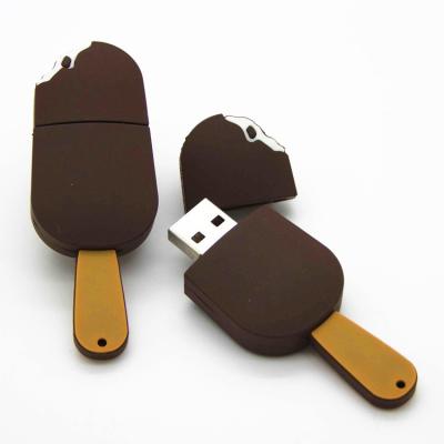 China Custom Silicone 3D Ice Cream Shape PVC USB Flash Drive for sale