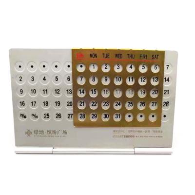 China Creative Hot-selling Custom Table Calendar Metal Aluminum Alloy Perpetual Calendar, A Desk Calendar On A Business Desk, Promotional Gifts for sale