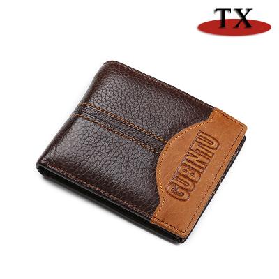 China Waterproof new retro amazon men's wallets creative leather wallet fashion shorts money clip manufacturers wholesale for sale