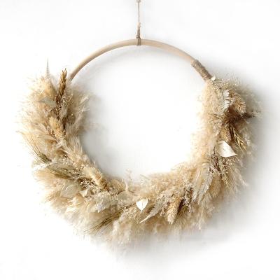 China Pampas Grass Wedding Frame 30c m Pampas Grass Wood Garland Signs Wreaths and Garlands for Kindle Home Decor for sale