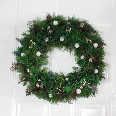 China Large Pine Christmas Wreath High Quality Natural Green Natural Garland Christmas Touch Vine Garland For Easter for sale