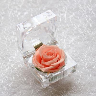 China Wedding.banquet.restaurant.hotel romantic engagement preserved rose ring box valentines day gifts preserved flower ring box for valentine gifts clear rose box for sale