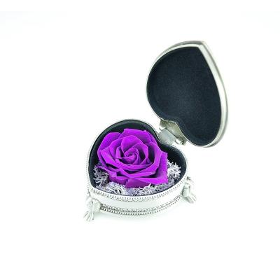 China valentines gift natural eternal lasting immortal eternal heart preserved roses box for valentines 5-6cm for sale