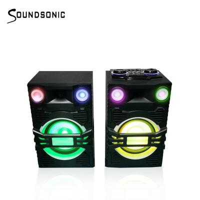 China Video call 10 inch subwoofer loudspeaker PA bass speaker system with remote control dj lights fm flashing sd for sale