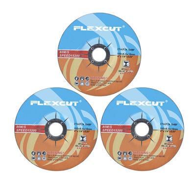 China FLEXCUT 115x6x22 aluminum metal grinding wheel is used for grinding castings and welds for sale