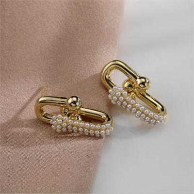 China LUCKYEE FASHIONABLE -2021 Wholesale New Fashion Gold Pearl Gold Stud Earrings Stud Earrings For Women for sale