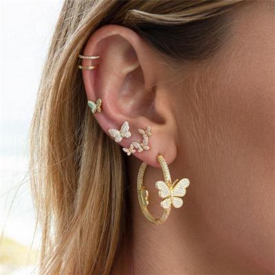 China Luckyee CLASSIC - New Arrival Women's Fashion Earring Accessories, Butterfly Circle Earring Set for sale