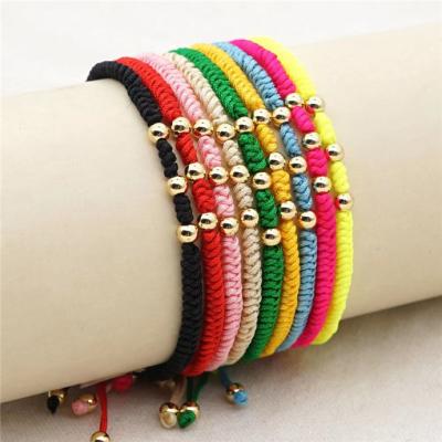 China LUCKYEE TRENDY - gold plated non - faded beaded bracelet couples gift of small gold beads hand string jewelry for sale