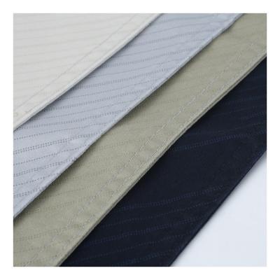 China Enzyme Washing Striped Lightweight Cotton Spandex Polyester Twill Fabrics Twill Fabrics For Premium Suit Production for sale