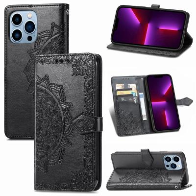 China New Design Embossed Phone Case High Quality Shockproof For iPhone XS 11 pro 12 mini 13 Flip Phone Case Wallet Function for sale