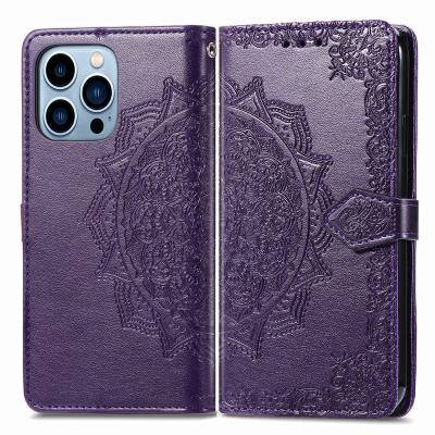 China New Design Embossed Phone Case High Quality Shockproof For iPhone 13 12 11 Function Flip Phone Case Wallet For Samsung S22 S21 for sale