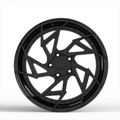 China Deep lip or deep dish Satin black 2 piece forged concave alloy wheels custom forged rims for Audi RS6 for sale