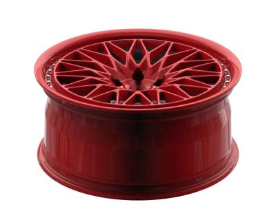 China Deep lip or deep dish 2 piece red  forged wheels center matte black barrel polished 19 inch 19x9.5 19x12 alloy E350 car rims for sale