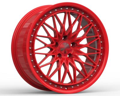 China Deep lip or deep dish All Red 17 inch Alloy Rims Multi Spokes 5 Holes 5x115 5x114.3 Brush Alloy Wheel And Rim For Car for sale