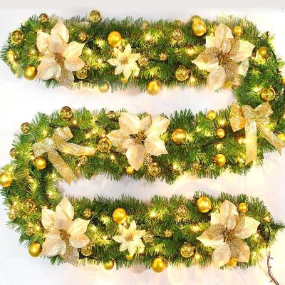 China 2.7m Eco-friendly Christmas Decorations Cipher Christmas Decorative Rattan With Bead Flower Door Hanging Decoration for sale