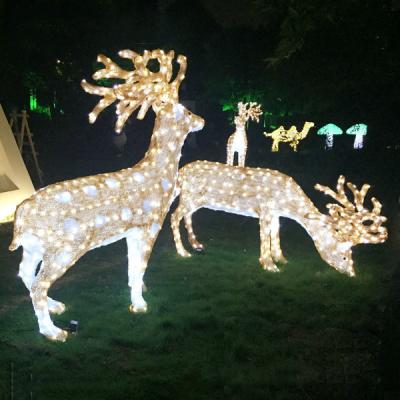 China Energy savings ; Outdoor Environmental Protection Pattern 3D Lights Led Christmas 3D Reindeer Sika Deer Christmas Decoration Light Led for sale