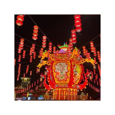 China Indoor And Outdoor Housewarming Tiger Lamp New Year Balcony Wedding Decoration Rotating Large Red LED Lanterns Walking Lanterns Crystal LAN for sale