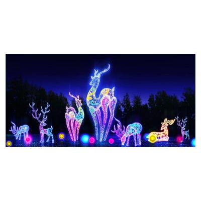 China Wonderful Decoration Hot Sale Deer Pattern Light Mall Led Deer Pattern Garden Christmas Holiday Time Decor 3d Lit for sale