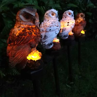 China Solar Owl Shape Light Outdoor Led Solar Lawn Lights Newest Poly Waterproof Energy Saving Environmental Protection Resin For Garden Yard Pathway Landscape Decor for sale