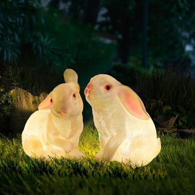 China New Hot Sale China Style Outdoor Holiday Lighting Animal Decorative Rabbit Light Lamp Animal Lawn Landscape Shape Solar Garden Light for sale