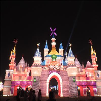 China 2022 Garden Castle Waterproof Lantern Giant Outdoor Festival Lights Use for Garden, Party Lantern Decorations Christmas Silk Landscape for sale