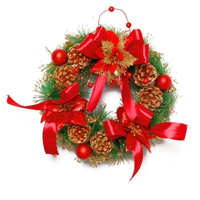 China High Quality Artificial Foliage Christmas Handmade Door Hanging Decoration Xmas Outdoor Home Garland For Holiday Xmas Party Decorations for sale