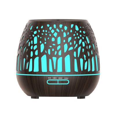 China YX-137 Household Hollow Wood Grain Forest 400ml Humidifier Diffuser for sale