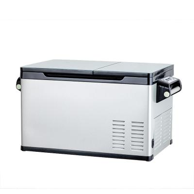 China LP-40w outdoor intelligent portable refrigerator DC 12V 24V 30L dual temperature newcomer car refrigerator two door car refrigerator for sale