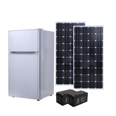 China COMPRESSOR DC12V 24V 105L 150W solar power freezer DC compressor refrigerator with lithium battery for sale