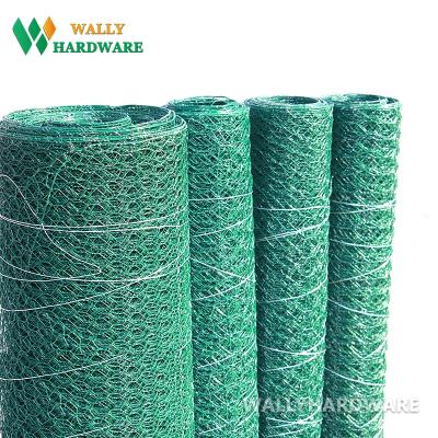 China Corrosion resistance low price black vinyl tenax white green plastic pvc coated cultivate hexagonal chicken wire netting poultry mesh netting for sale