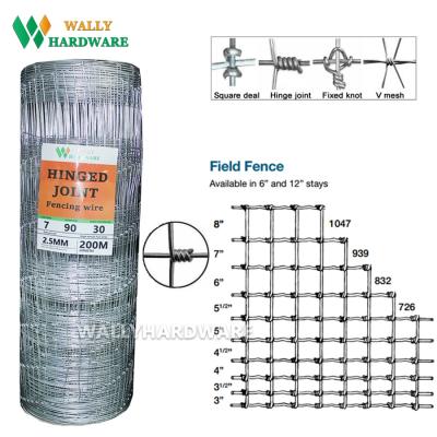 China Easily Assembled Hinged Fixed Joint Galvanized Iron Wire Woven Mesh Horse Fence Cattle Fence And Farm Fence for sale