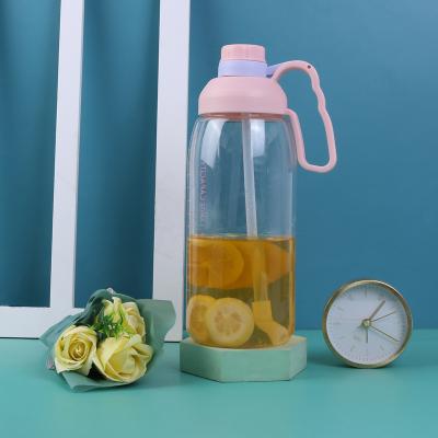 China Viable Hot Sale Plastic Sports Half Gallon Gradient Jug Reusable Motivational Water Bottle for sale