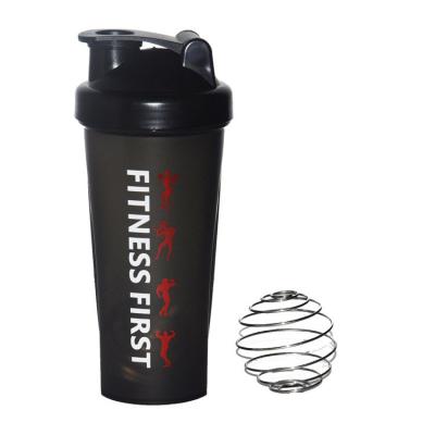 China Viable Custom Logo 600ml Gym Water Bottle Gym Protein Mix Shaker Free Plastic Bottle With Mixer Ball for sale