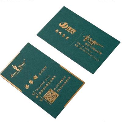 China Menbership Card Brand Custom Luxury Gold Foil Printing Logo Paper Business Card Cr 80 Size Name Card for sale