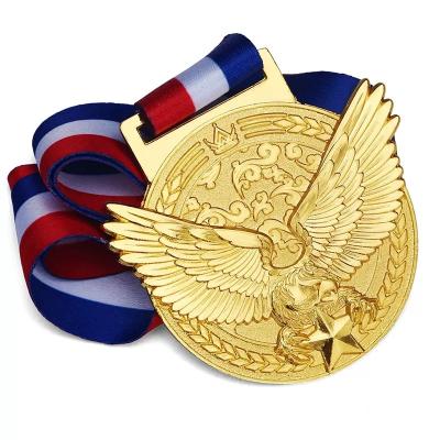 China Custom Cheap Europe Factory Price ODM Metal Gold Medal Souvenir Sports Gift Medal With Ribbon for sale