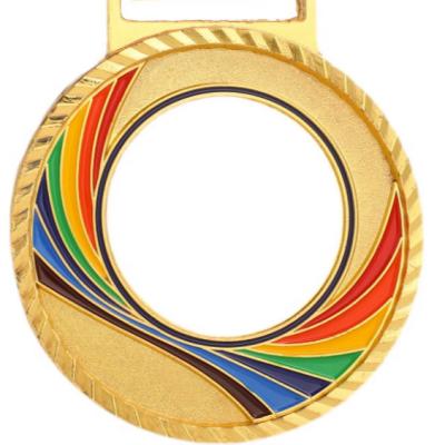 China Europe Customized Logo Sports Metal Medal Zinc Alloy Souvenir Gold Medals With Printing Ribbons for sale